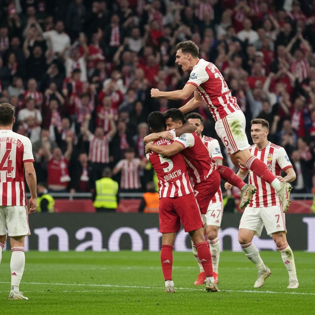 Jogadores comemorando gol